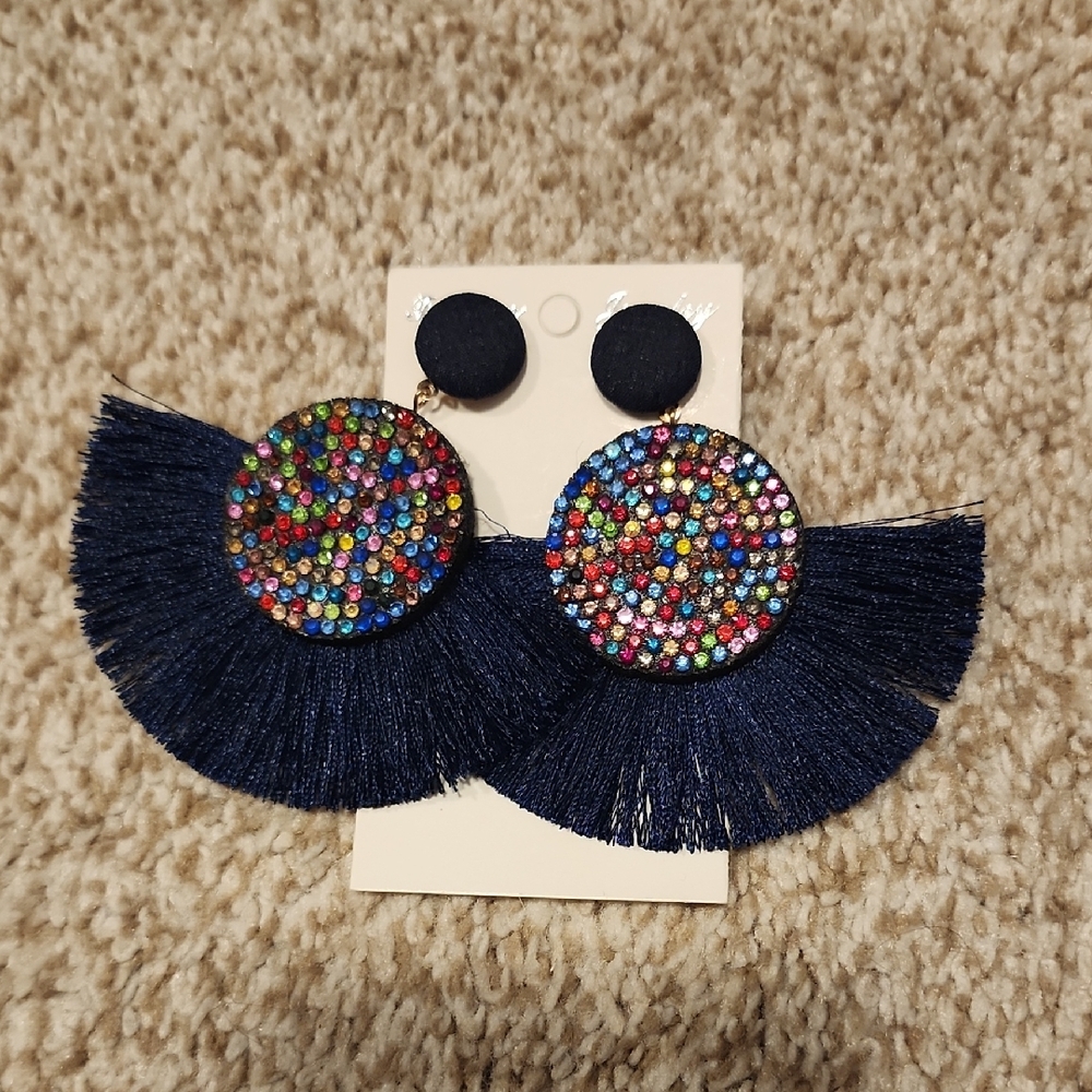 Colorful Beaded Fringe Earrings